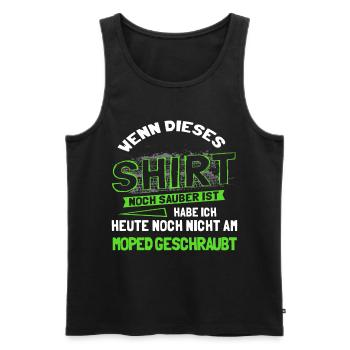 Moped Spruch, Lustiges Mopedfahrer Werkstatt Tuner - Männer Premium Bio Tank Top - Schwarz - Vorne - AI Model Male 178 light (178cm)