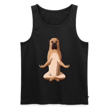 Meditate Bullmastiff Dog - Men's Premium Organic Tank Top - black - Front - Michal (187cm)