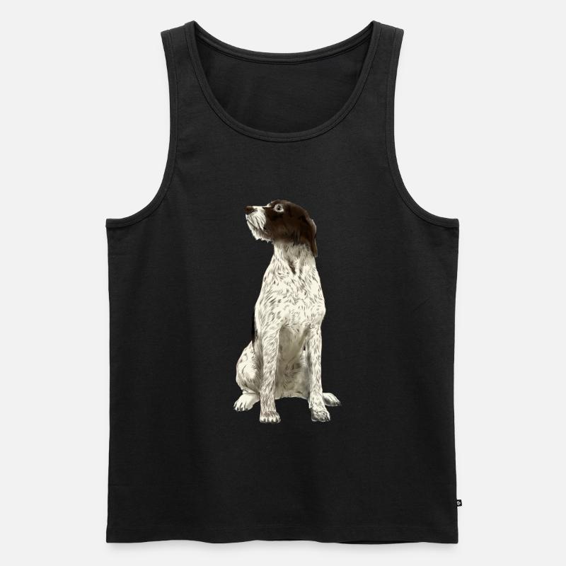 Sitzender Cesky Fousek Hund - Männer Premium Bio Tank Top - Schwarz