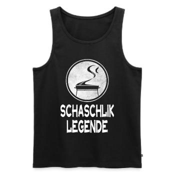 SCHASCHLIK LEGENDE - Männer Premium Bio Tank Top - Schwarz - Vorne - AI Model Male 178 light (178cm)