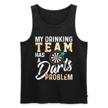 Darts Dart Dartboard Bullseye Dart Arrow Gift - Men's Premium Organic Tank Top - black - Front - AI Model Male 178 light (178cm)