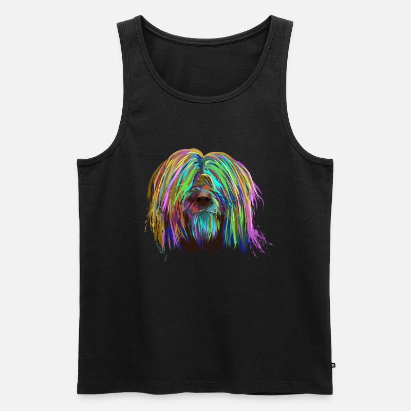 Farbiger Briard Hund - Männer Premium Bio Tank Top - Schwarz