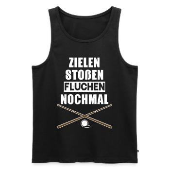 Billard - Zielen Stoßen Fluchen Nochmal - Männer Premium Bio Tank Top - Schwarz - Vorne - AI Model Male 178 light (178cm)
