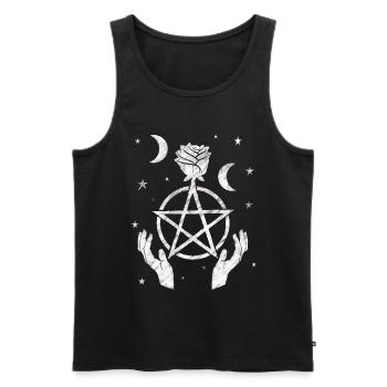 Occult Pentagram Occult Occultism Gothic - Men's Premium Organic Tank Top - black - Front - AI Model Male 178 light (178cm)