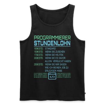 Programmierer Stundenlohn - Männer Premium Bio Tank Top - Schwarz - Vorne - Michal (187cm)