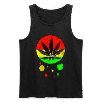 Stoners de chanvre de mauvaises herbes taches de mauvaises herbes éclaboussures de thé de couleur - Débardeur bio Premium Homme - noir - Devant - AI Model Male 178 light (178cm)