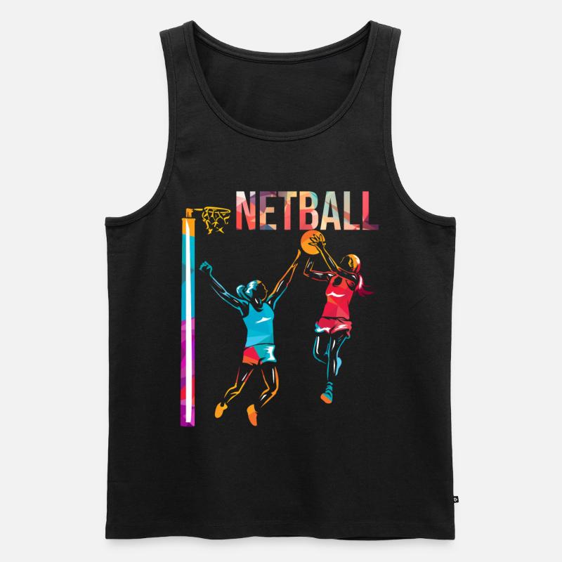 Netball - Männer Premium Bio Tank Top - Schwarz