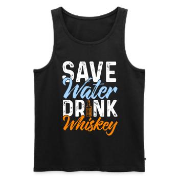Whiskey Whiskey Scotch Single Malt Bourbon Gift - Men's Premium Organic Tank Top - black - Front - AI Model Male 178 light (178cm)
