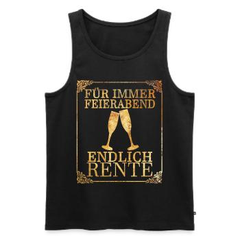 Für immer Feierabend - endlich Rente - Männer Premium Bio Tank Top - Schwarz - Vorne - AI Model Male 178 light (178cm)