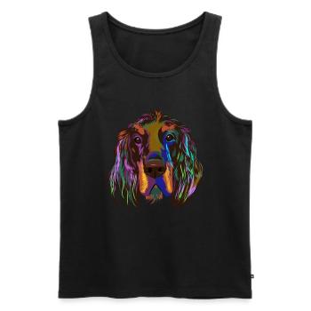 Gordon setter chien - Débardeur bio Premium Homme - noir - Devant - AI Model Male 178 light (178cm)