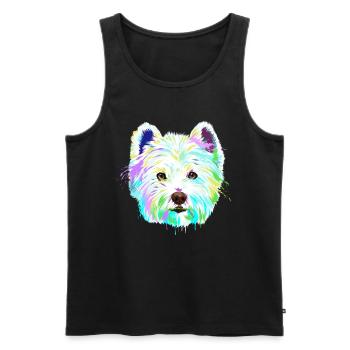 West Highland White Terrier Hund - Männer Premium Bio Tank Top - Schwarz - Vorne - Michal (187cm)
