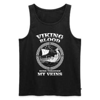 Vikinger Blut Fliesst Durch Meine Arten, Vikings - Männer Premium Bio Tank Top - Schwarz - Vorne - AI Model Male 178 light (178cm)
