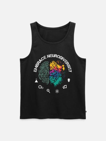 Embrance Neurodiversity ADHD Autism ASD - Men's Premium Organic Tank Top - black