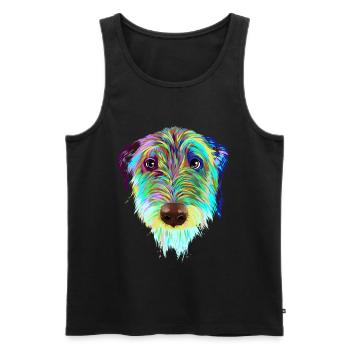 Splash Irish Wolfhound Dog - Men's Premium Organic Tank Top - black - Front - AI Model Male 178 light (178cm)