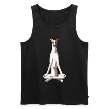 Meditierender Whippet Hund - Männer Premium Bio Tank Top - Schwarz - Vorne - AI Model Male 178 light (178cm)