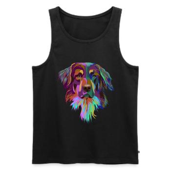 Splash Hovawart Dog - Men's Premium Organic Tank Top - black - Front - Michal (187cm)