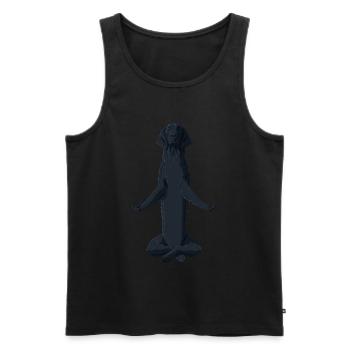 Chien méditant Flat Coated Retriever - Débardeur bio Premium Homme - noir - Devant - Michal (187cm)