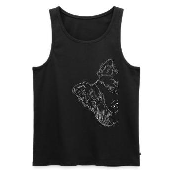 Chien De Border Collie curieux - Débardeur bio Premium Homme - noir - Devant - Michal (187cm)