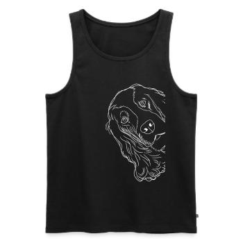 Neugieriger English Cocker Spaniel Hund - Männer Premium Bio Tank Top - Schwarz - Vorne - Michal (187cm)