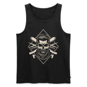 Barber sho, Friseur Laden, Friseuse - Männer Premium Bio Tank Top - Schwarz - Vorne - AI Model Male 178 light (178cm)