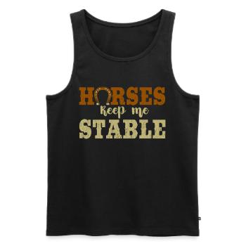 Equine Horse Riding Pony Equestrian Equestrian Gift - Men's Premium Organic Tank Top - black - Front - AI Model Male 178 light (178cm)