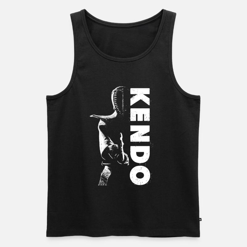 Kendo-Jungen - Männer Premium Bio Tank Top - Schwarz