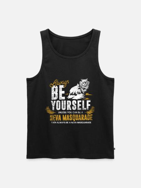 Neva Masquerade cat - Men's Premium Organic Tank Top - black