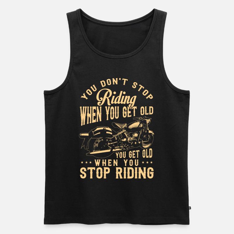 Motorradfahrer Geschenk, Biker & Bikerin - Männer Premium Bio Tank Top - Schwarz