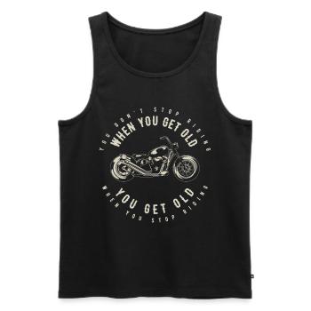 Cadeau de motocycliste, motard et motard - Débardeur bio Premium Homme - noir - Devant - AI Model Male 178 light (178cm)