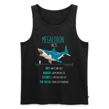 Shark megalodon facts, shark species, shark gift - Men's Premium Organic Tank Top - black - Front - Michal (187cm)