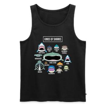 Haie Haiarten children's gift, white shark - Men's Premium Organic Tank Top - black - Front - Michal (187cm)