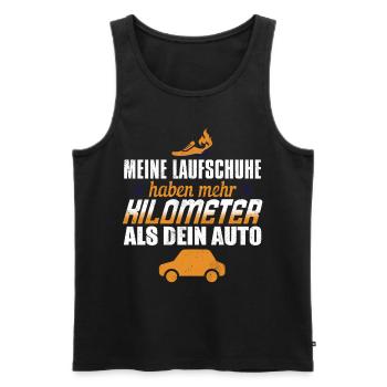 Meine Schuhe Haben Mehr Kilometer Als Dein Auto - Männer Premium Bio Tank Top - Schwarz - Vorne - Michal (187cm)