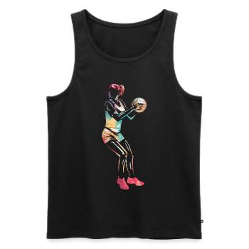 Netzball - Männer Premium Bio Tank Top - Schwarz - Vorne - AI Model Male 178 light (178cm)