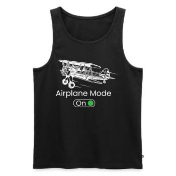 Airplane Mode ON, Cessna, C172, FLugzeug, Pilot - Männer Premium Bio Tank Top - Schwarz - Vorne - AI Model Male 178 light (178cm)