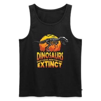 Dinosaurs Didn't Read Now They Are Extinct, Dino - Männer Premium Bio Tank Top - Schwarz - Vorne - AI Model Male 178 light (178cm)