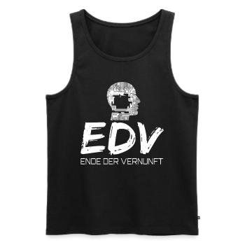 EDV - Ende Der Vernunft - Männer Premium Bio Tank Top - Schwarz - Vorne - AI Model Male 178 light (178cm)