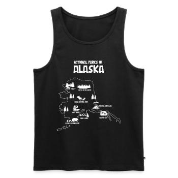 National Parks von Alaska, Glacier Bay, Lake Clark - Männer Premium Bio Tank Top - Schwarz - Vorne - Michal (187cm)