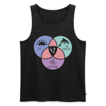 Life Universe Everything 42 Purpose of life - Men's Premium Organic Tank Top - black - Front - AI Model Male 178 light (178cm)