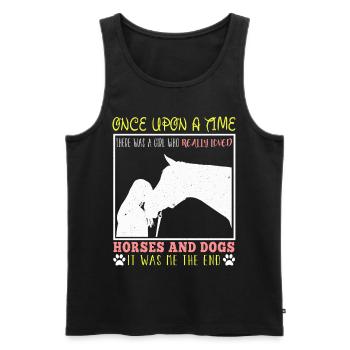 Equine Horse Riding Pony Equestrian Equestrian Gift - Men's Premium Organic Tank Top - black - Front - AI Model Male 178 light (178cm)