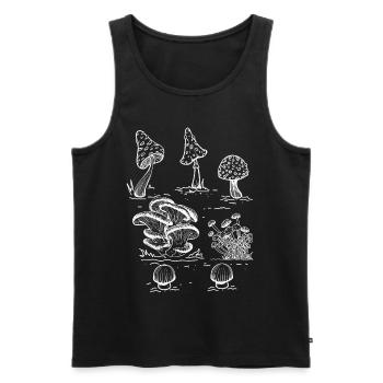 Crystals, Mushrooms Black Magic & Witches - Men's Premium Organic Tank Top - black - Front - Michal (187cm)