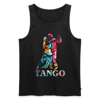 Danse Tango - Débardeur bio Premium Homme - noir - Devant - AI Model Male 178 light (178cm)