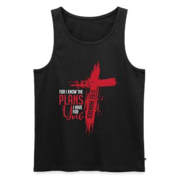 Jérémie 29:11 Verset biblique religieux chrétien - Débardeur bio Premium Homme - noir - Devant - Michal (187cm)