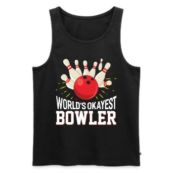 Bowling Bowling Bowler Bowling Ball Bowling Gift - Men's Premium Organic Tank Top - black - Front - AI Model Male 178 light (178cm)