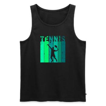 Tennis balle de tennis joueur de tennis tennis - Débardeur bio Premium Homme - noir - Devant - AI Model Male 178 light (178cm)