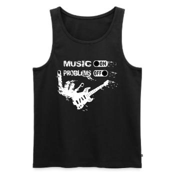 Guitare chemise bassiste instrument musicien - Débardeur bio Premium Homme - noir - Devant - Michal (187cm)