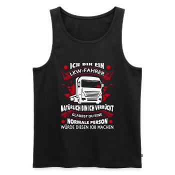 Trucker LKW Fahrer Fernfahrer Brummi Geschenk - Männer Premium Bio Tank Top - Schwarz - Vorne - Michal (187cm)