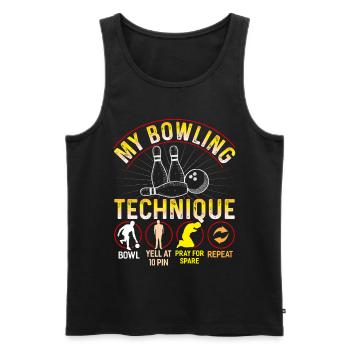 Bowling bowling bowler boule de bowling quilles cadeau - Débardeur bio Premium Homme - noir - Devant - Michal (187cm)