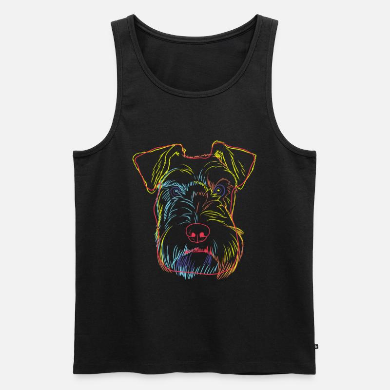 Bunte Schnauzer Hund - Männer Premium Bio Tank Top - Schwarz