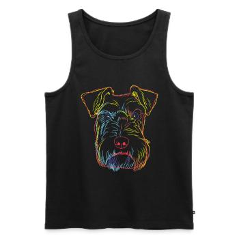 Bunte Schnauzer Hund - Männer Premium Bio Tank Top - Schwarz - Vorne - Michal (187cm)