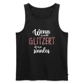 Einhorn Wenn es nicht Glitzert ist es ja sinnlos - Männer Premium Bio Tank Top - Schwarz - Vorne - Michal (187cm)